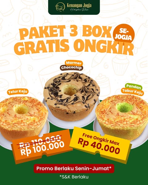Paket 3 Box, Subsidi Ongkir 10.000